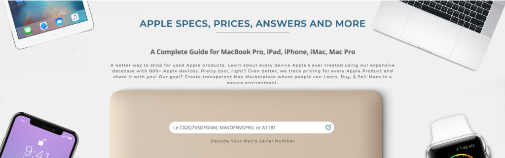 check mac specs with serial