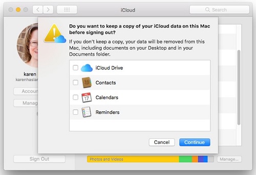 Sign Out of iCloud